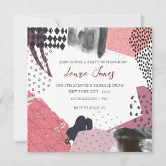 Convite Evento de Promocional de Colagem de Arte abstrato