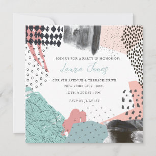 Convite Evento de Promocional de Colagem de Arte abstrato
