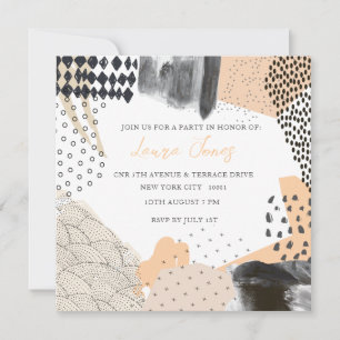 Convite Evento de Promocional de Colagem de Arte abstrato