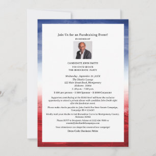 Convite Evento de Recaudación de Fondos Políticos Elegante