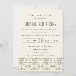 Convite Evento de Seminário de Cocktail de Damasco de Prat