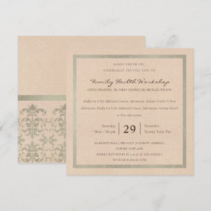 CONVITE EVENTO DE WORKSHOP CLÁSSICO DE DAMASK DO ROSA SIL