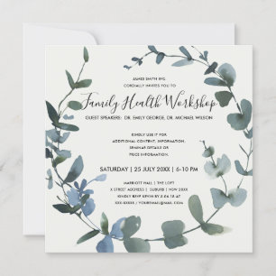 CONVITE EVENTO DE WORKSHOP EUCALYPTUS WREATH FOLIAGE VERDE