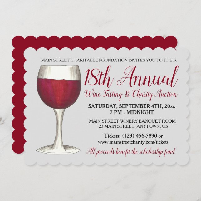 Convite Evento do Partido Coctail, Provando de Vinho Verme (Frente/Verso)