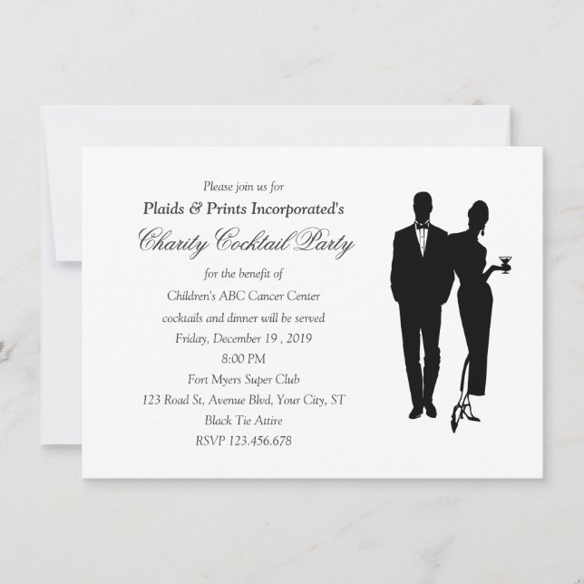 Convite Evento do traje de cerimónia do comensal da (Frente)