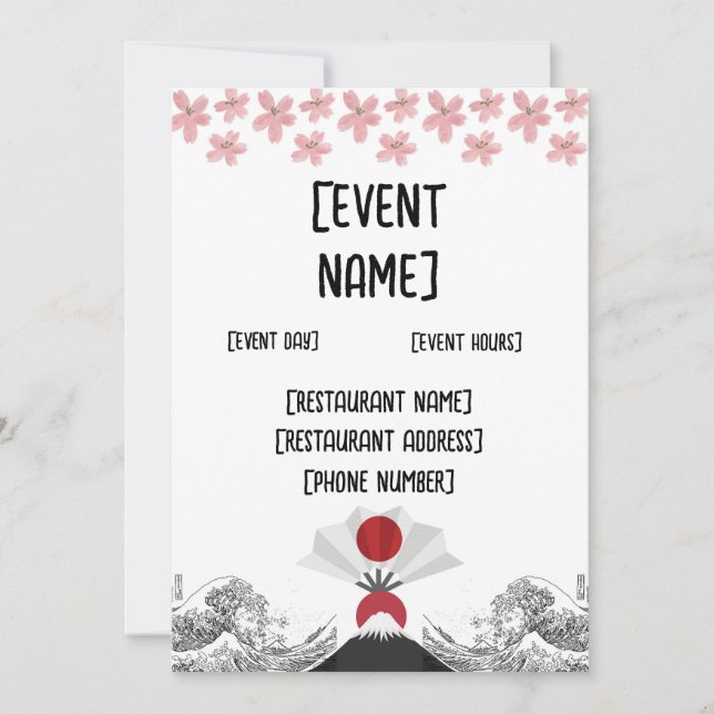 Convite Evento e posse de sushi restaurante japonês (Frente)