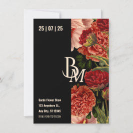 Convite Evento Floral Luxuoso e Elegante com Botânica Vint