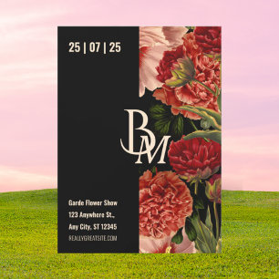 Convite Evento Floral Luxuoso e Elegante com Botânica Vint