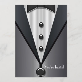 Convite Evento Formal de Gravata Borboleta Preto Smoking