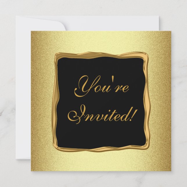 Convite Evento formal especial 2 do quadro Dourado do (Frente)