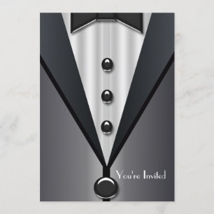 Convite Evento Formal Tuxedo Black Tie