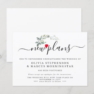 Convite Evento Modern Leafy Adiado Novos Planos
