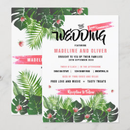 Convite Evento Moderno de Música de Casamento Tropical