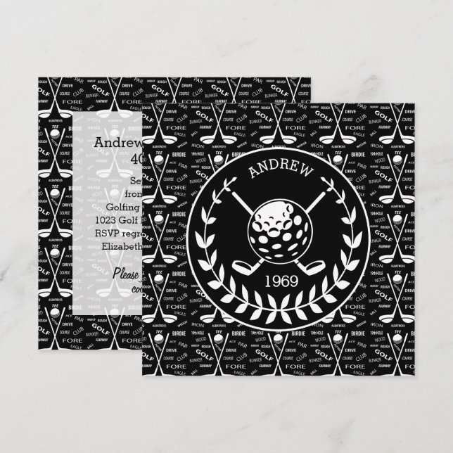 Convite evento na moda Golf (Frente/Verso)