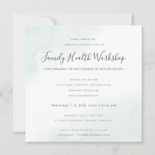 Convite EVENTO OFICINA DE Aquarela AZUL MARINHO PINCELADA