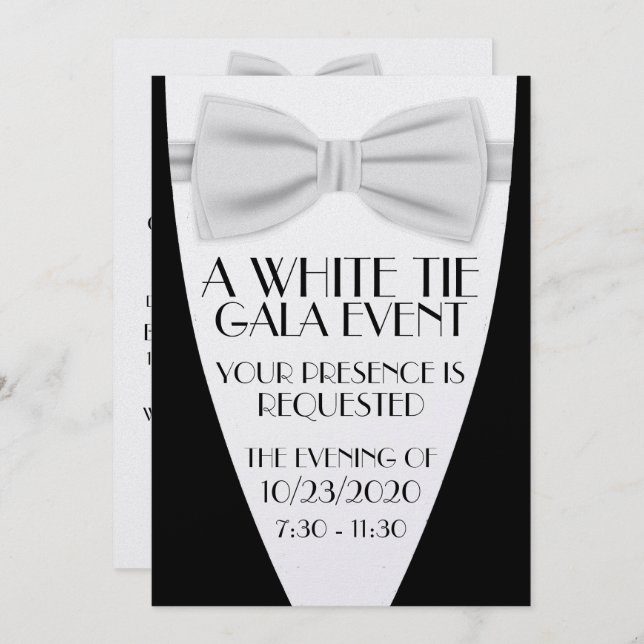 Convite Evento White Tie Gala (Frente/Verso)