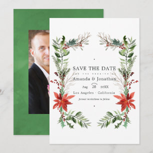 Convite Evergreen - Casamento de Natal no Bosque Invernal