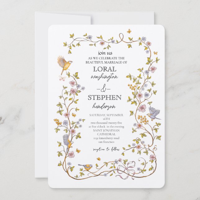 Convite Evergreen Elegance Wedding (Frente)