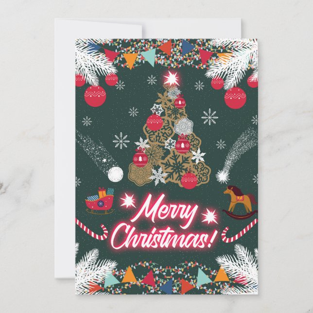 Convite Evergreen Joy do Natal (Frente)