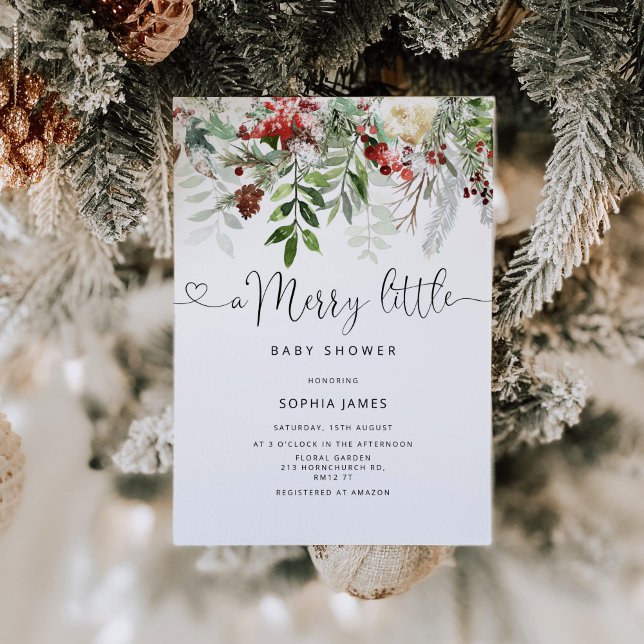 Convite Evergreen Um chá de fraldas feliz (Criador carregado)