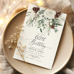 Convite Evergreen Winter 60th Birthday celebration<br><div class="desc">Evergreen Winter 60th Birthday celebration Invitation Matching itens disponíveis.</div>