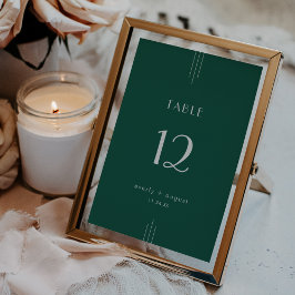 Convite EVERLY Art Deco Emerald Wedding Table Numbers