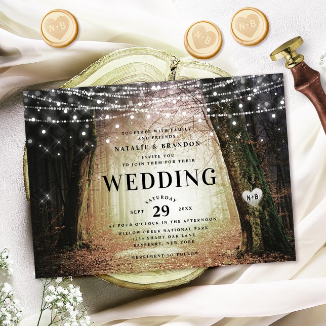 Convite Evermore | Floresta de Fada Encantada | Amber Wedd (Set the tone for an enchanting celebration with the Evermore wedding invitation!)