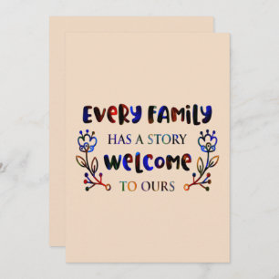 Convite Every Family Has A Story Welcome to Ours, Family I