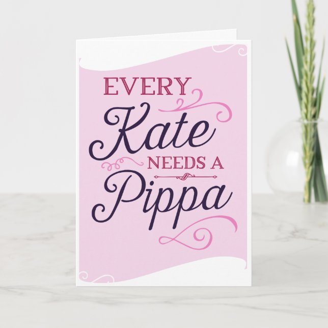 Convite Every Kate Needs Pippa Pink Bridesmaid Card (Frente)