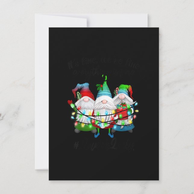 Convite Everything Is Fine Lunch Lady Merry Christmas Xmas (Frente)