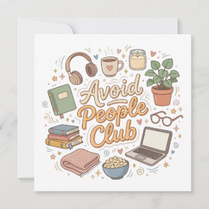 Convite Evite o Clube de Pessoas Vibrações de Introvertido