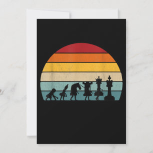 Convite Evolução de Xadrez Presente Retro Vintage Para Um