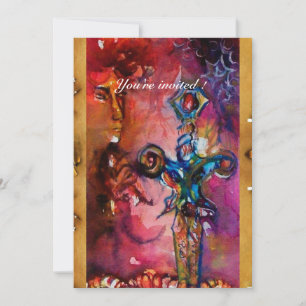 Convite EXCALIBUI MAGIC SWORD Red Purple Fantasy