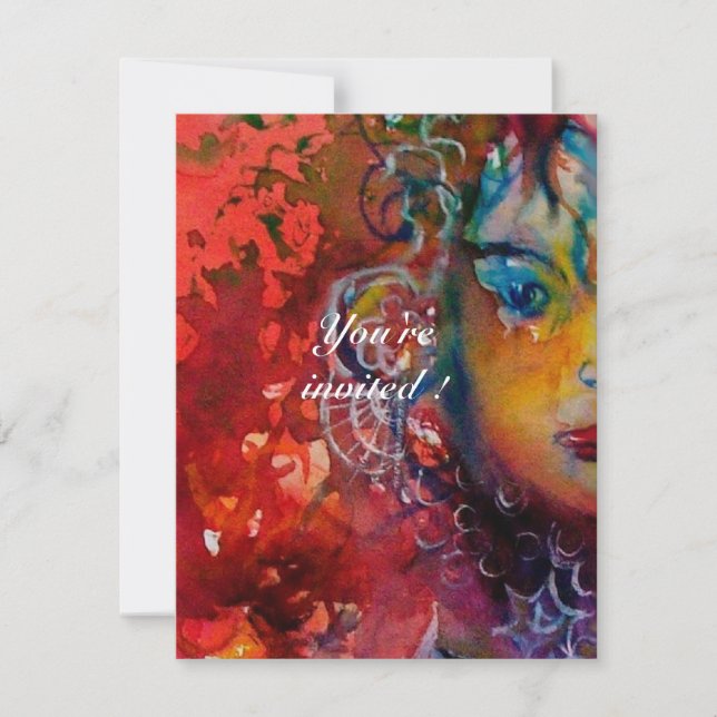 Convite EXCALIBUR 3, vermelho vivo, roxo rosa (Frente)