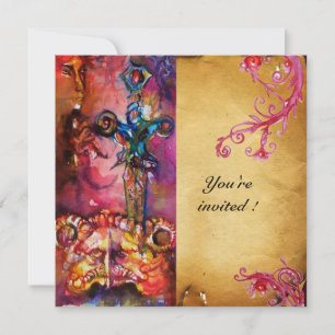 Convite EXCALIBUR 3, vermelho vivo, roxo rosa