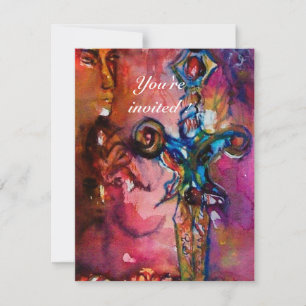 Convite EXCALIBUR 4, vermelho brilhante , rosa roxo