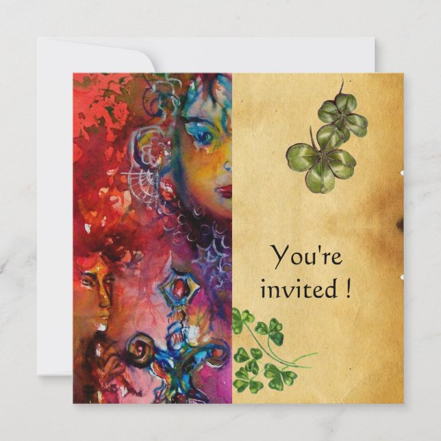 Convite EXCALIBUR , Festa do Dia de São Patrício , pergami (Frente)