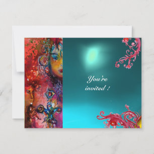 Convite EXCALIBUR gema vermelho brilhante , rosa azul lara