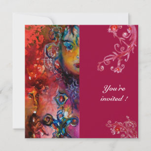 Convite EXCALIBUR , vermelho brilhante ,