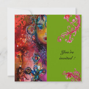 Convite EXCALIBUR , vermelho brilhante, cinza