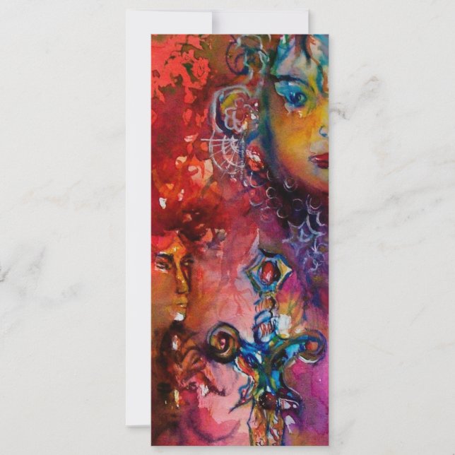 Convite EXCALIBUR, vermelho brilhante, preto (Frente)