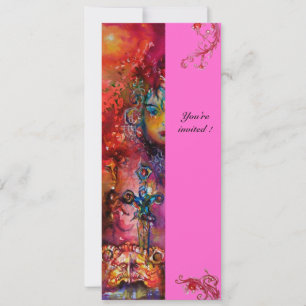 Convite EXCALIBUR , vermelho brilhante , violeta rosa