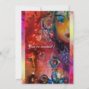 Convite EXCALIBUR, vermelho vivo, roxo rosa