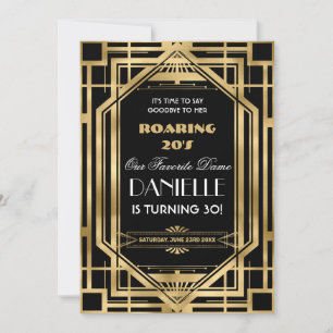 Convite Excelente Art Deco Gatsby Roaring 20s