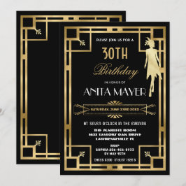 Convite Excelente Art Deco Gatsby Roaring 20s Aniversário 