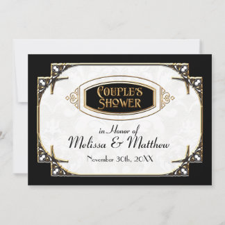 Convite Excelente Art Deco Gatsby Style Typografia n Lace