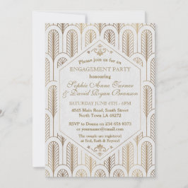 Convite Excelente Art Deco Gatsby White Dourado SWEET 16