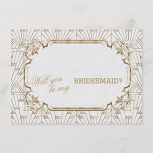 Convite Excelente branco Dourado Gatsby Art Dez Casamento 