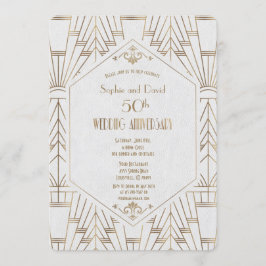 Convite Excelente Branco Dourado Real Gatsby Casamento