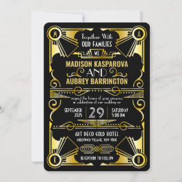 Convite Excelente de Casamento de Arte  Gatsby Ornamentado